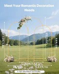 Arch Backdrop Stand Set 3 x 2.4m 2.2m 2m Gold Wedding Party