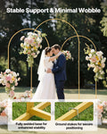 Arch Backdrop Stand Set 3 x 2.4m 2.2m 2m Gold Wedding Party