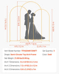 Arch Backdrop Stand Set 3 x 2.4m 2.2m 2m Gold Wedding Party