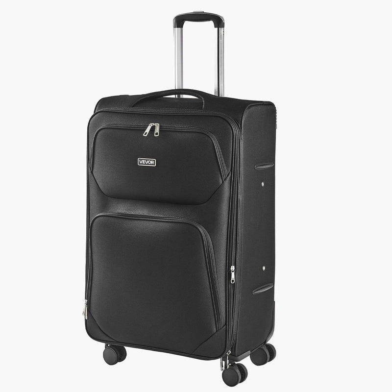 Softside Expandable Suitcase 71cm Spinner Wheels TSA Lock Black