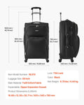 Softside Expandable Suitcase 71cm Spinner Wheels TSA Lock Black