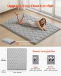 Japanese Tatami Mat, QUEEN Size Foldable Japanese Tatami Mattress, Futon Mattress with Storage Bag & Fastener, 9-Layer Floor Mat for Sleeping, Dorm, Meditation, Yoga, 2032 x 1524 x 63.5 mm, Gray