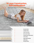 Japanese Tatami Mat, QUEEN Size Foldable Japanese Tatami Mattress, Futon Mattress with Storage Bag & Fastener, 9-Layer Floor Mat for Sleeping, Dorm, Meditation, Yoga, 2032 x 1524 x 63.5 mm, Gray