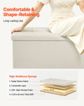 VEVOR Foldable Storage Ottoman Bench 660lbs Linen Beige