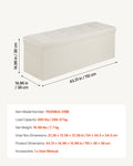 VEVOR Foldable Storage Ottoman Bench 660lbs Linen Beige