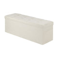 VEVOR Foldable Storage Ottoman Bench 660lbs Linen Beige