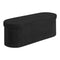 Oval Storage Ottoman Bench Foldable Teddy Fleece Black 660lbs