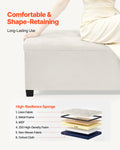 Storage Ottoman Bench Button-Tufted Upholstered Chest Beige
