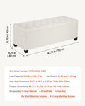 Storage Ottoman Bench Button-Tufted Upholstered Chest Beige