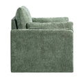 Green Upholstered Armchair with Thick Cushion & Arched Backrest