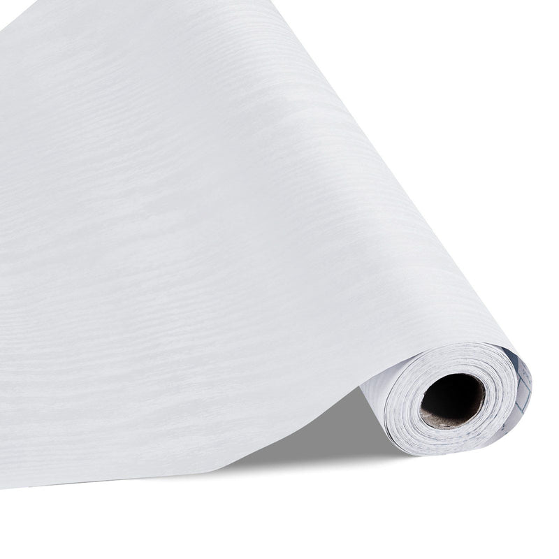 Peel Stick Wallpaper 45cm x 10m White Wood Grain Contact Paper Roll