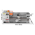 Mini Metal Lathe Machine, 180 x 400 mm, 800W Precision Benchtop Power Metal Lathe, 150-2500 RPM Continuously Variable Speed, with 3-jaw Metal Chuck Tool Box for Processing Precision Parts