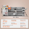 Mini Metal Lathe 180x400mm 800W 150-2500 RPM 3-Jaw Chuck
