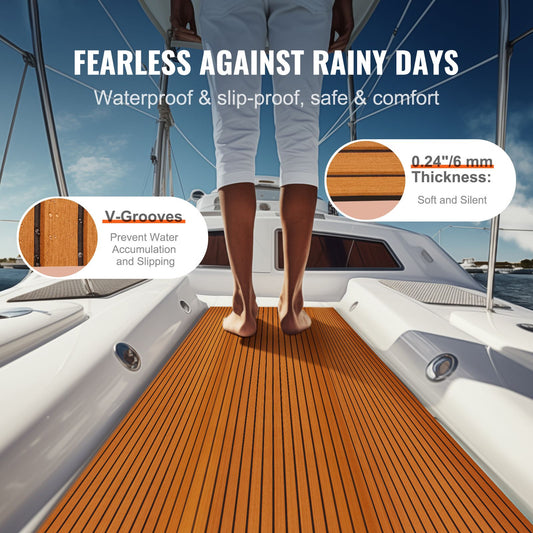 Boat Flooring, EVA Foam Boat Decking 94.5" x 46", Non-Slip Self-Adhesive Flooring, 29.9 sq.ft Marine Carpet for Boats, Yacht, Pontoon, Kayak Decking