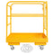 Forklift Safety Cage, 544 kg Load Capacity, 92 x 92 cm Folding Forklift Work Platform with Lockable Swivel Wheels, Drain Hole, and Device Chain, Holds 1 to 2 Adults, Perfect for Aerial Work