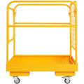 Forklift Safety Cage 544kg 92x92cm Folding Work Platform Swivel Wheels