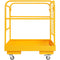 Forklift Safety Cage 544kg 92x92cm Folding Work Platform Swivel Wheels