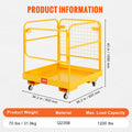 Forklift Safety Cage 544kg 92x92cm Folding Work Platform Swivel Wheels