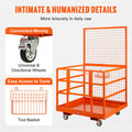 Forklift Safety Cage 43x45in 1400lbs Work Platform Wheels