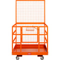Forklift Safety Cage 43x45in 1400lbs Work Platform Wheels