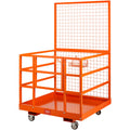 Forklift Safety Cage 43x45in 1400lbs Work Platform Wheels