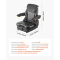 Universal Forklift Seat, Tractor Suspension Seat with Adjustable Back, Armrest, Headrest & Safety Belt, Secure Fold Down Tractor Seat with Micro Switch, Lawnmower Seat for Skid Loader Bulldozer