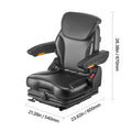 Universal Forklift Seat, Tractor Suspension Seat with Adjustable Back, Armrest, Headrest & Safety Belt, Secure Fold Down Tractor Seat with Micro Switch, Lawnmower Seat for Skid Loader Bulldozer