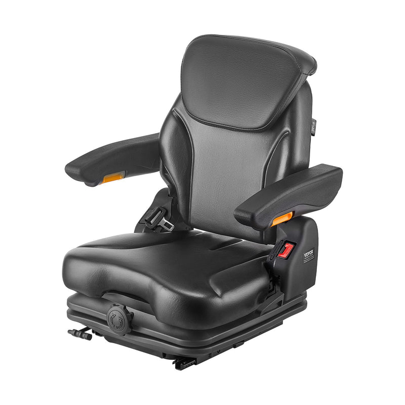Forklift Tractor Suspension Seat Adjustable Back Armrest Headrest Belt