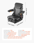 Forklift Tractor Suspension Seat Adjustable Back Armrest Headrest Belt