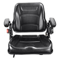 Universal Forklift Seat, Fold Down Tractor Seat with Adjustable Angle Back, Micro Switch, Seatbelt and Armrests, 16-34 cm Slot Tractor Seat for Tractor Loader Excavator