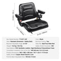 Universal Forklift Seat, Fold Down Tractor Seat with Adjustable Angle Back, Micro Switch, Seatbelt and Armrests, 16-34 cm Slot Tractor Seat for Tractor Loader Excavator