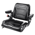 Universal Forklift Seat, Fold Down Tractor Seat with Adjustable Angle Back, Micro Switch, Seatbelt and Armrests, 16-34 cm Slot Tractor Seat for Tractor Loader Excavator