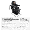 Forklift Tractor Seat Adjustable Armrests Seatbelt Universal