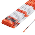 Driveway Markers 100PCS 121.5cm Orange Fiberglass Snow Stakes Reflective