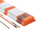 Driveway Markers 100PCS 121.5cm Orange Fiberglass Snow Stakes Reflective