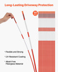 Driveway Markers 50Pcs 152cm Reflective Snow Sticks Fiberglass Poles