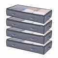 Under Bed Storage 996x500x180mm 90L Clear Lid 4 Pack Clothes Shoe Organizer