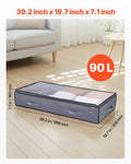 Under Bed Storage 996x500x180mm 90L Clear Lid 4 Pack Clothes Shoe Organizer