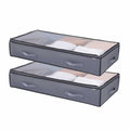 Under Bed Storage 996x500x180mm 90L Clear Lid 4 Pack Clothes Shoe Organizer