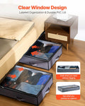 Under Bed Storage Containers 90L 6 Pack Clear Lids Low Profile