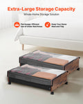 Under Bed Storage Containers 650x460x180mm Wheels 2 Pack