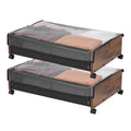 Under Bed Storage Containers 650x460x180mm Wheels 2 Pack