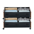 Under Bed Storage Containers 650x460x180mm Wheels 2 Pack