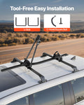 Roof Bike Rack 15kg Capacity Upright Rooftop Bicycle Carrier Black