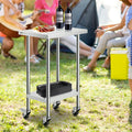 Stainless Steel Work Table 24x18x38 4 Wheels Adjustable