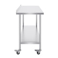 Stainless Steel Work Table 24x60x40 Commercial Food Prep Casters