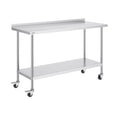 Stainless Steel Work Table 24x60x40 Commercial Food Prep Casters