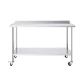 Stainless Steel Work Table 24x60x40 Commercial Food Prep Casters