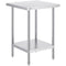 Stainless Steel Prep Table 24x24x34in 3 Adjustable Height Levels