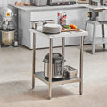 Stainless Steel Prep Table 24x24x34in 3 Adjustable Height Levels